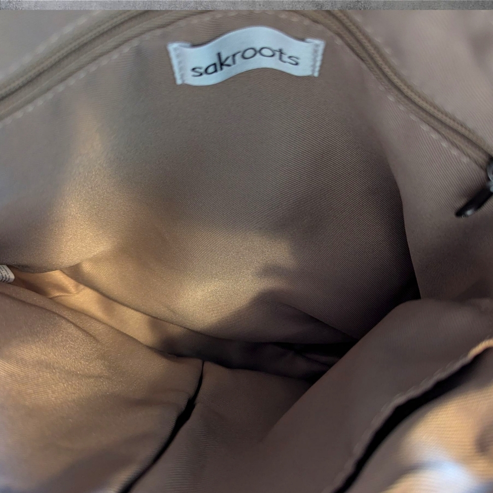 Sakroots Beige Canvas Crossbody with Floral Accent - Picture 8 of 11